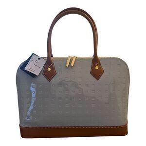 Arcadia Gray and Brown Satchel
